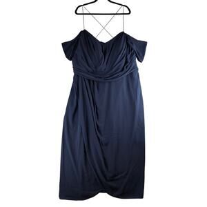 City Chic Navy Blue Off‑Shoulder Maxi Dress